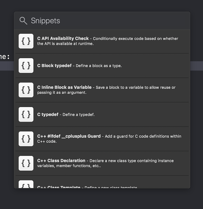 Snippets library